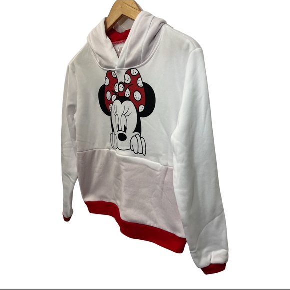 VICABO MINNIE MOUSE GRAPHIC WHITE LONG SLEEVE HOODIE SWEATSHIRT - Picture 5 of 14